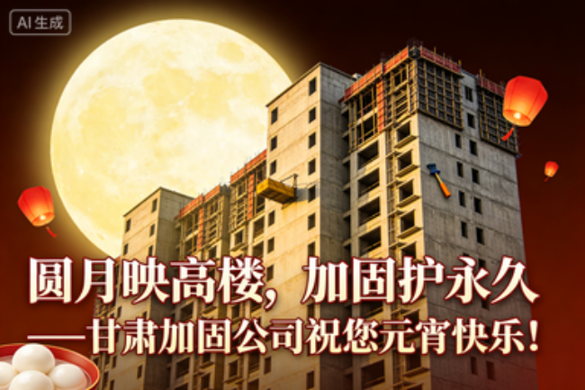圆月映高楼，加固护永久——甘肃加固公司祝您元宵快乐！